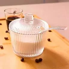 Açucareiro de Vidro Com Colher Grafiatto 200 ML Hauskraft