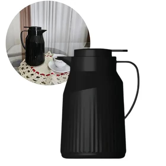 Garrafa Térmica Café Chá 1 Litro de Plástico Preta Unik Living
