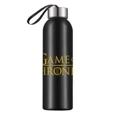 Squeeze Sport Plástico Preto Com Tampa Cromada 800ml - Game Of Thrones