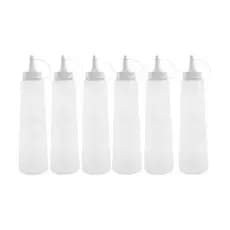 Kit 6 Bisnaga Para Molho 400ml Flexível Prática Bar Restaurante Lanchonete Reutilizável