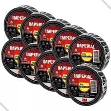 Kit 10 Fita Adesiva Isolante 3m Preta 18mm x 10m Imperial