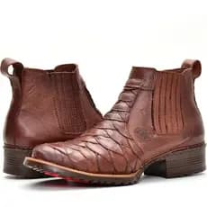 Bota Country Masculina Escamada Cano Curto Texana Botina