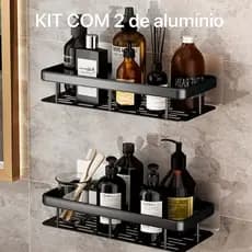 Kit com 2 SUPORTE PARA SHAMPOO PARA USO NO BANHEIRO NA PAREDE de alumínio suporte organizador multiuso