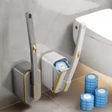 Kit Escova De Limpeza Para Uso Sanitario E Esponja com 12 refil