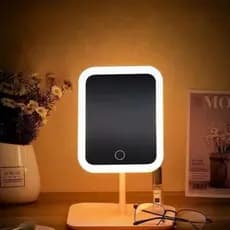 Espelho Decorativo com LED de Mesa Redondo / Quadrado para Maquiagem e Luminaria luz forte