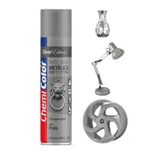 Tinta Spray Metálica Prata Chemicolor 400 ml – Secagem Rápida