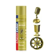 Tinta Spray Metálica Dourado 400ml - Chemicolor - Alta cobertura