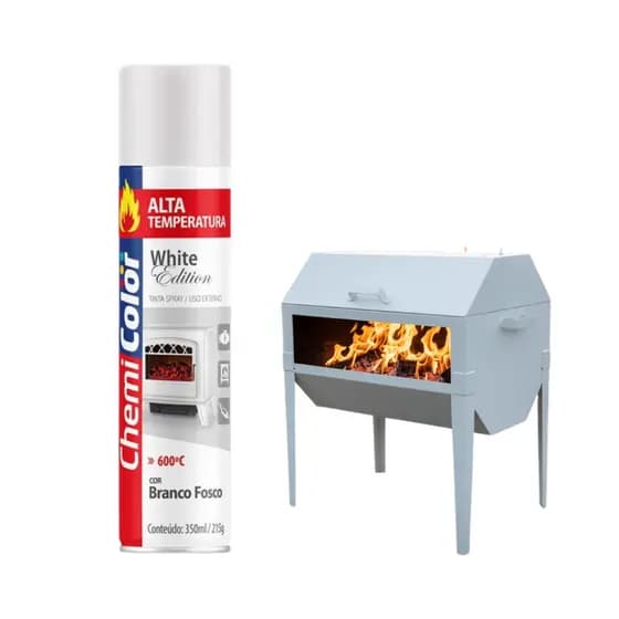 Tinta Spray White Edition 600 °C Chemicolor 400 ml – Branco Fosco Resistente