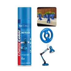 Tinta Spray Metálica Azul Chemicolor 400 ml – Efeito Brilhante e Moderna