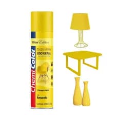 Tinta Spray Uso Geral Amarelo Chemicolor 400 ml – Alta Cobertura e Secagem Rápida