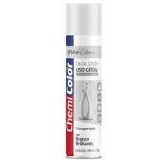Tinta Spray Uso Geral Branco Brilhante Chemicolor 400 ml – Acabamento Perfeito