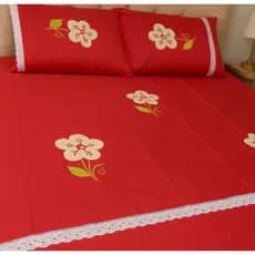 Lençol Oxford Aplicado/Bordado Oxford Casal 2,00m X 2,20m.