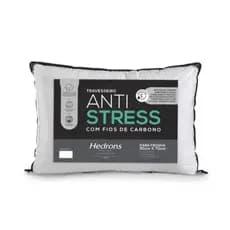 Kit 2 Travesseiro ANTISTRESS Suporte Firme Alto - HEDRONS Não Alérgico, Lavável em Maquina