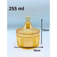 Bomboniere Switch Gold de Vidro 255 ml/ Decoração/ Vidro cristalino/ Potes de Vidro