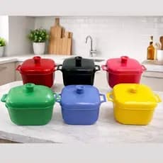 KIT/ AVULSO - Panela de Microondas de Plástico Caçarola 1,5 Litros/ Potes de Plástico Multiuso
