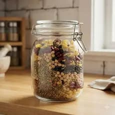 Pote de Vidro com vedação Hermética e Trava de Inox - 1 Litro - Pote de Vidro Ideal para mantimentos