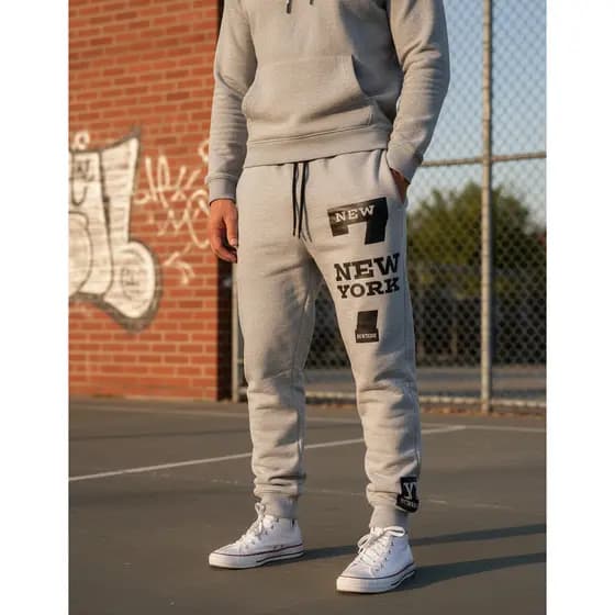 Calça Moletom Jogger New York 7 Masculina Algodão Leve Casual