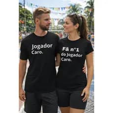 Kit 2 Camisetas Casal Jogador Caro conjunto casal estampa criativa