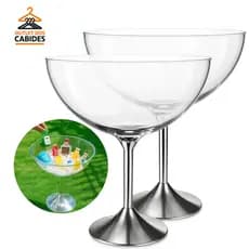 Kit 2 Champanheira Acrílica Grande 33L Com Pé Aluminio Para Festa Inquebravel
