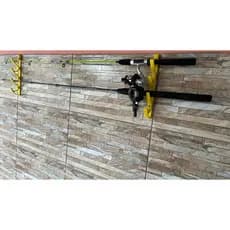 Suporte de Varas de Pesca de Parede (Para 4 Varas) - Kit com 2 Unidades