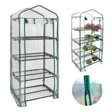 Estufa Vertical Planta 4 Andares Portátil Aço Capa Com Zíper Indoor Tenda p Cultivo