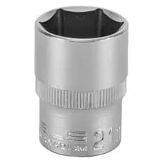 Soquete Aço Cromo Vanadium, Encaixe 1/2", 21 Mm, Pol- Stels