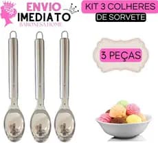 Colher Para Sorvete Pegador De Sorvete e Açaí Concha de Sorvete Aço Inox Sorveterias