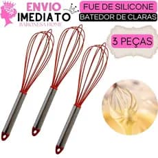 Fuê Batedor Silicone Manual Para Bolos e Receitas Confeitaria Para Massas Batedor de Ovos Claras em Neve Fouet
