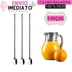 Colher Bailarina Colher de Suco Drinks Milkshake Colher Comprida Longa 30cm Barman Bartender Hoteis Restaurantes