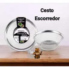 Cesto Escorredor em Inox 22cm – Peneira, Cozinha, Saladas, Macarrão e Legumes