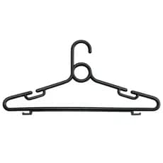 10 Cabides Pretos Reforçados 41cm Espessura 10mm