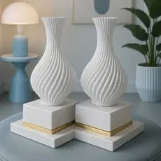 Kit 02 Vasos Decorativo - Branco 15cm