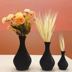 Vaso Decorativo Espiral - Preto - Moderno - Elegante - Luxo