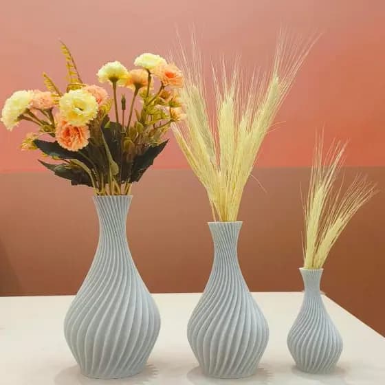 Vaso Decorativo Espiral - Cor Mármore - Moderno - Elegante - Luxo