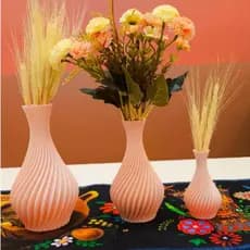 Kit Vasos Decorativos Espiral - Cor Salmão - Moderno / Luxo / Elegante