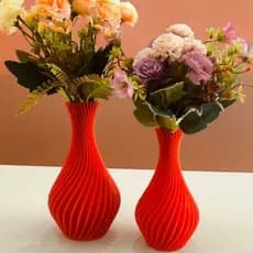 Kit 02 Vasos Decorativo - Vermelho - 18 cm e 15 cm