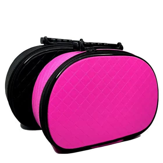 Maleta Necessaire Para Secador De Cabelos Escova Prancha Cortador Viagem Maquiagem Esmalte Rosa Preta Frasqueira