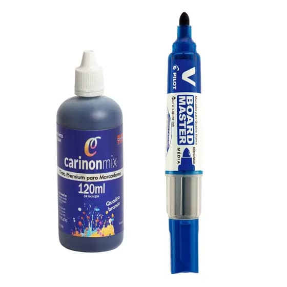Kit 1 Pincel Canetão Pilot + Tinta Refil 120ml Quadro Branco