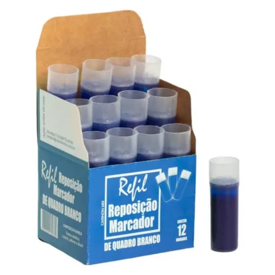 Refil Para Marcador Pincel Piloto Para Quadro Branco Board Master 5,5 ml Com 12 Unidades Azul