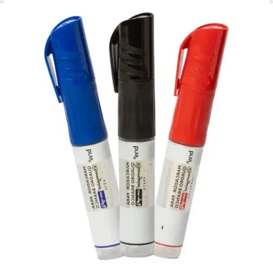 Kit 3 Marcador Pincel P Quadro Branco Recarregável Refil Brw