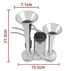 Buzina Elétrica Integrada com Bomba de Ar 12V, Buzina de Ar de Tubo Duplo para Carro e Caminhão, Buzina de Ar W6MS