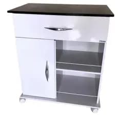 Armário  Suporte Microondas para Cozinha Organizador 1 Porta 1 Gaveta e com Rodinhas
