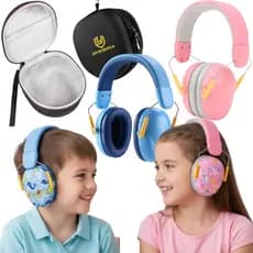 Protetor Abafador Som Ruído Ouvido Autismo Unissex Rosa Azul Auricular + Case Ajustável Conforto
