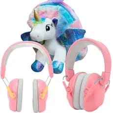 Abafador Ruído Infantil Rosa + Mochila Unicórnio 3D TEA
