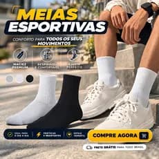 Meias de Algodão Atoalhado Cano Alto Adulto ou Juvenil Direto da Fabrica