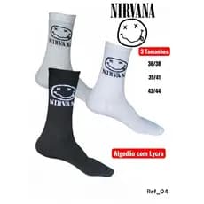 Meias Rock de algodão com lycra cano longo Bandas Rock