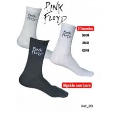 Meias Rock de algodão com lycra cano longo Pink Rock