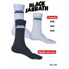 Meias Rock de algodão com lycra cano longo Bandas Rock Classic Metal