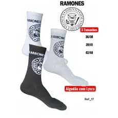 Meias Rock de algodão com lycra cano longo Bandas Rock Punk Classic
