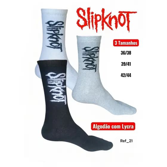 Meias Rock de algodão com lycra cano longo Bandas Rock New Metal